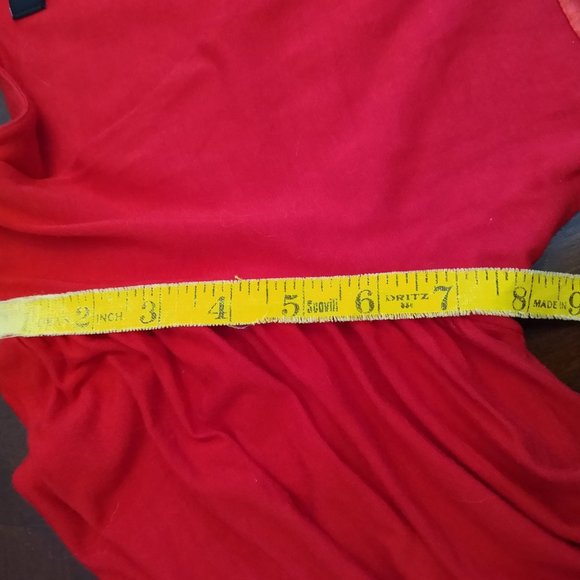 Red Empire Waist Tunic with Wide Flutter Sleeve Arden B  - Size XS - Picture 9 of 15
